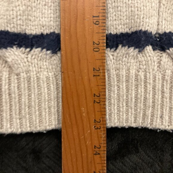 LC Lauren Conrad Cable Knit Womens Crewneck Sweater Size M Oatmeal Diana Stripe - Picture 11 of 15